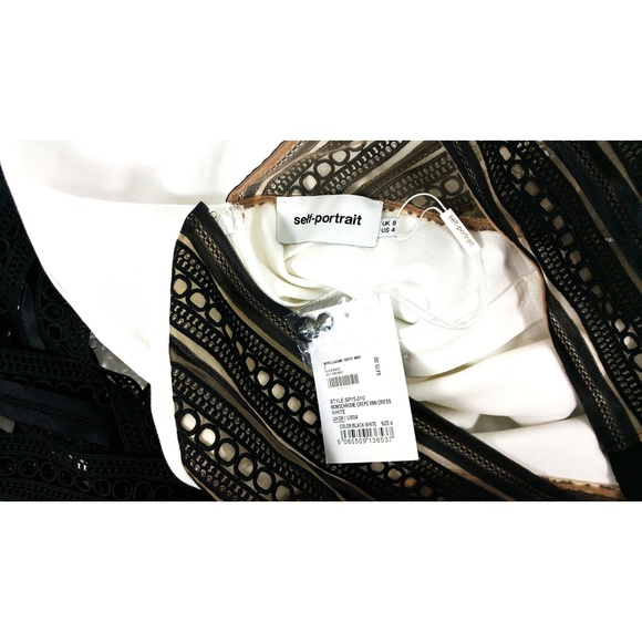 Self-Portrait Black and White Sheath Mini Dress - Picture 4 of 7